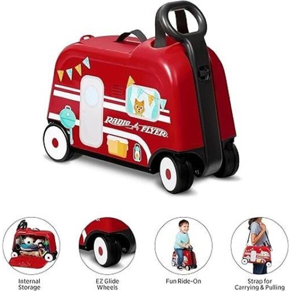 NEW Radio Flyer Happy Trav’ler Camper 3 in 1 Ride On Luggage - Picture 1 of 14